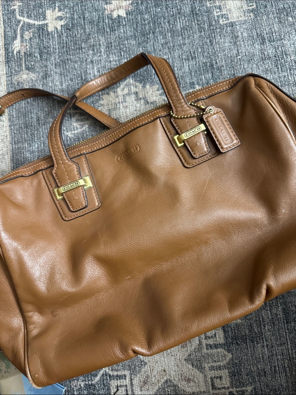 Coach Taylor Tan satchel w/ Gold Hardware